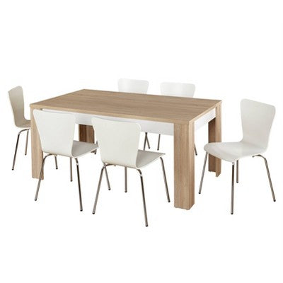  Mandy Dining Set Natural/White - Buylateral