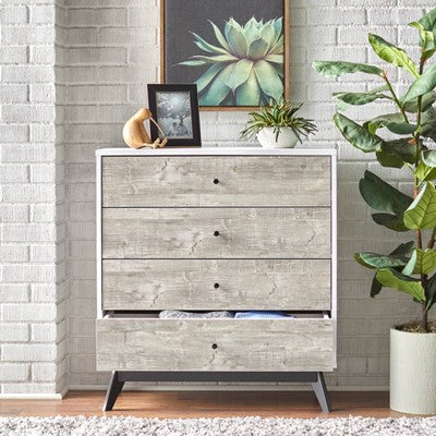  Crislana 4 Drawer Chest White/Weathered Gray - Buylateral