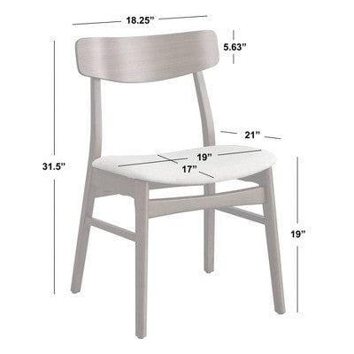  Buylateral Set Of 2 Wave Solid Rubberwood Dining Chairs