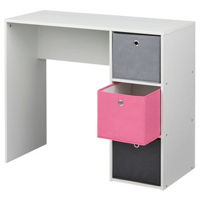  Student Writing Desk With 3 Fabric Bins - Buylateral