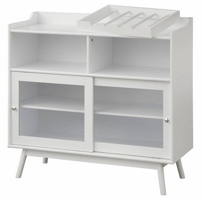  Dublin Bar Cabinet With Sliding Glass Doors White - Buylateral