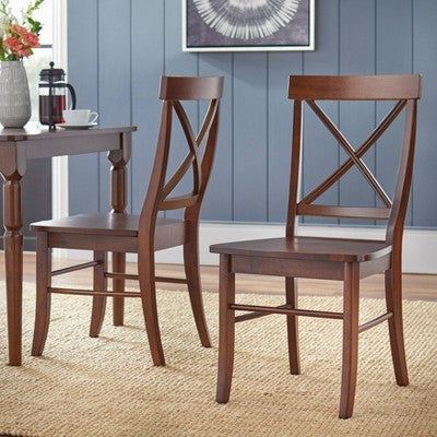  Set Of 2 Albury Cross Back Dining Chairs - Buylateral
