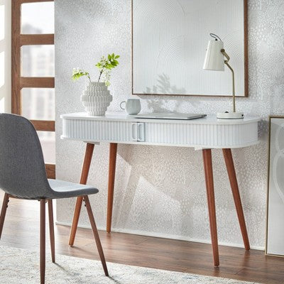  Edie Desk - White/Walnut - Buylateral