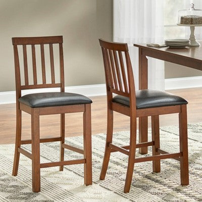  Set Of 2 24" Georgetown Counter Height Barstools Espresso - Buylateral