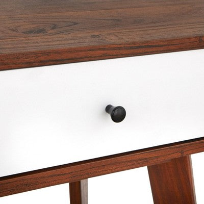  Cassie Writing Desk White/Walnut - Buylateral