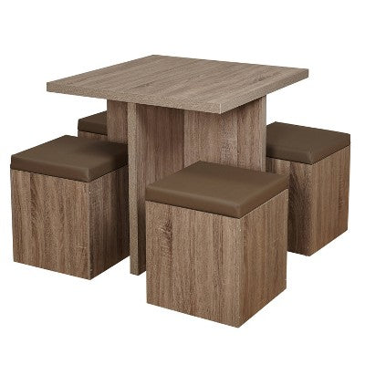  5pc Howard Dining Set With Storage Ottoman - Buylateral