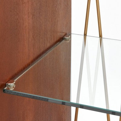  Dennes Mid-Century Modern Wire Accent Storage Cabinet Walnut - Buylateral
