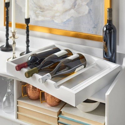  Dublin Bar Cabinet With Sliding Glass Doors White - Buylateral