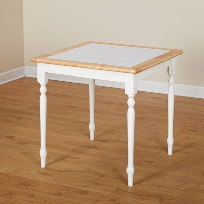  3pc Chester Tile Top Dining Set White/Natural - Buylateral
