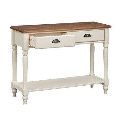  Liza Sofa Table White/Walnut - Buylateral