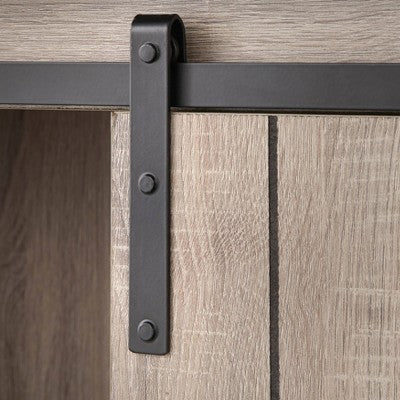  71" Glasbern Tall Farmhouse Barn Door Bookcase Weathered Gray - Buylateral