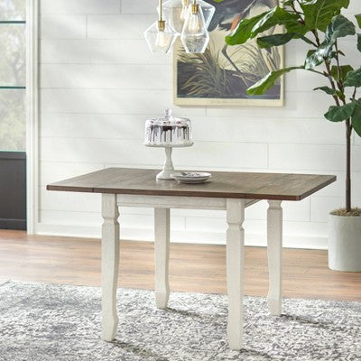  5pc Maryland Extendable Dining Table Set Walnut/White - Buylateral