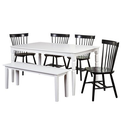 6pc Parma Rectangular Dining Set With Bench - Buylateral
