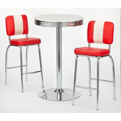  3pc Raleigh Retro Bar Height Pub Dining Set - Buylateral