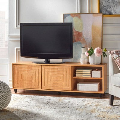  Messina TV Stand For TVs Up To 68" Light Brown - Buylateral