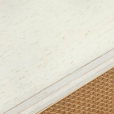  Lati Rattan Door Buffet Antique White/Natural - Buylateral