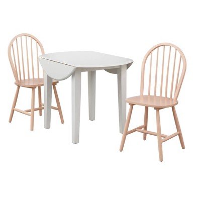  3pc Chadwick Drop Leaf Dining Set With 2 Windsor Chairs - Buylateral