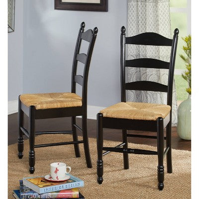 Set Of 2 Ladder Back Dining Chairs - Buylateral