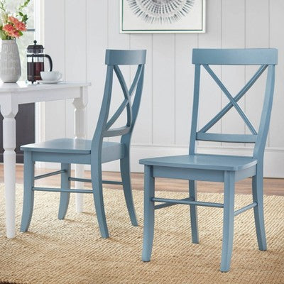  Set Of 2 Albury Cross Back Dining Chairs - Buylateral