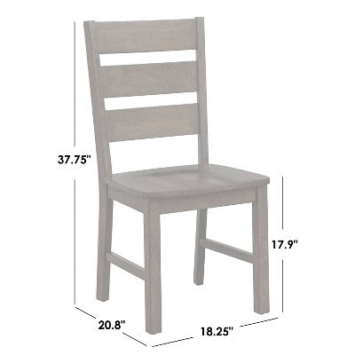  Buylateral Set Of 2 Mandeville Solid Wood Dining Chair Brown: Rubberwood Frame, Farmhouse Style, Armless Design