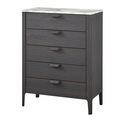  Keely 5 Drawer Chest Charcoal Gray - Buylateral