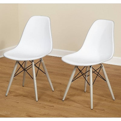  Set Of 2 Elba Dining Chairs White/Gray - Buylateral
