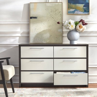  6 Drawer Chest White Espresso - Buylateral