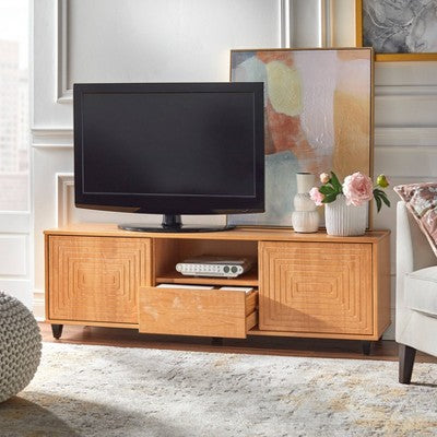 Messina TV Stand For TVs Up To 68" Light Brown - Buylateral