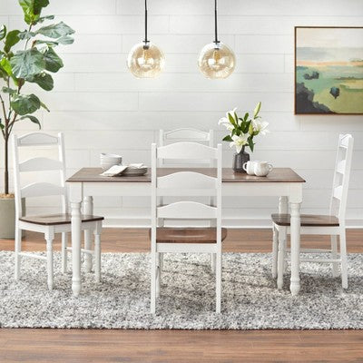  Skipton Dining Table White/Walnut - Buylateral