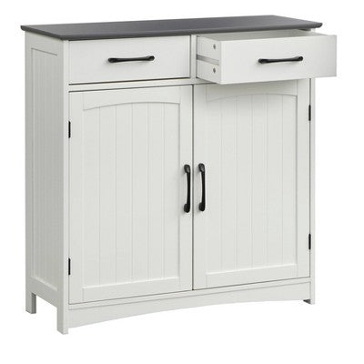  Dalton 2 Door Buffet Cabinet White/Charcoal Gray - Buylateral