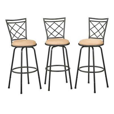  Set Of 3 Avery Adjustable Metal Barstool - Buylateral