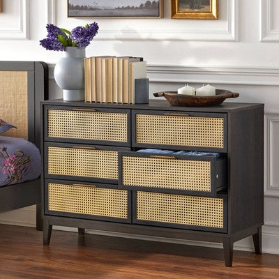  Andros 6 Drawer Dresser With Faux Cane Drawer Fronts - Buylateral
