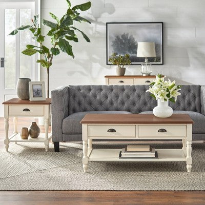  Liza Sofa Table White/Walnut - Buylateral