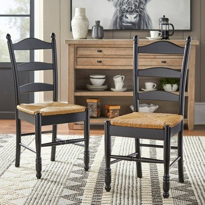  Set Of 2 Ladder Back Dining Chairs - Buylateral