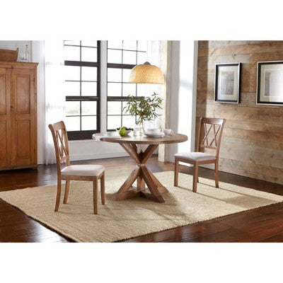 Set Of 2 Roma Cross Back Dining Chairs Driftwood - Buylateral