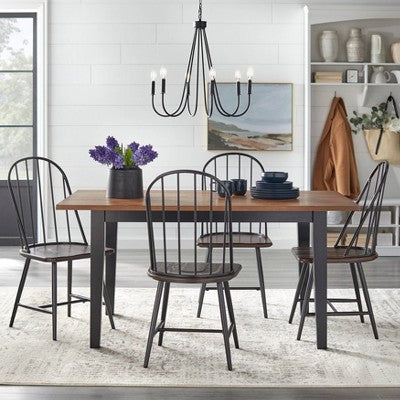  5pc Sheffield Dining Set Black/Driftwood - Buylateral