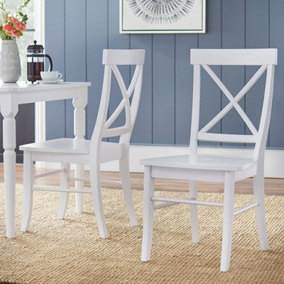  7pc Albury Cross Back Dining Set White - Buylateral