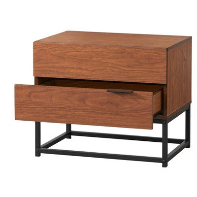 Noble 2 Drawers Nightstand Walnut - Buylateral