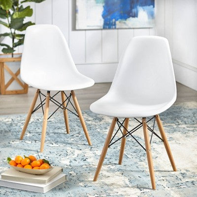  Set Of 2 Elba Dining Chairs White/Natural - Buylateral