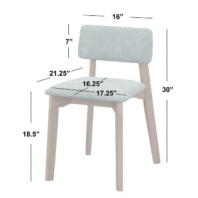  Buylateral Set Of 2 Nettie Mid Century Modern Upholstered Dining Chairs Walnut/Beige