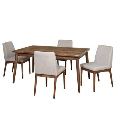  Element Mid-Century Modern Dining Set Walnut - Buylateral