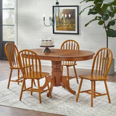  Farmhouse Extendable Dining Table Wood/Oak - Buylateral