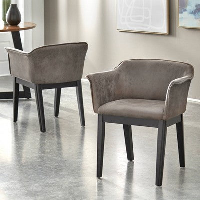  Set Of 2 Jonas Dining Arm Chairs Gray/Black - Buylateral
