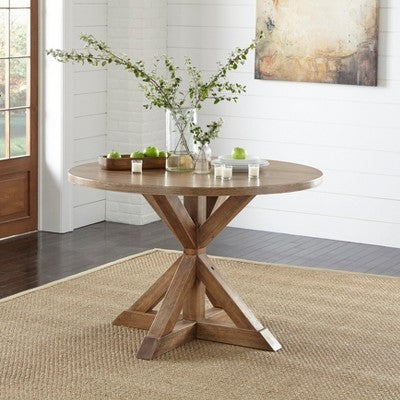  Charlotte Pedestal Dining Table Driftwood - Buylateral