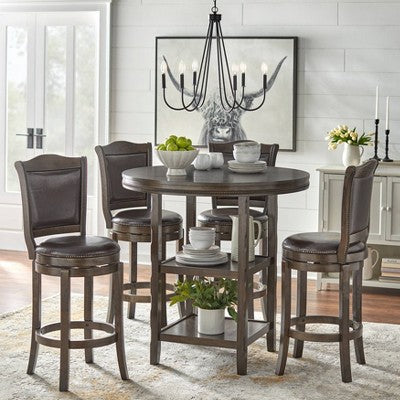 Set Of 2 Tara 30" Swivel Counter Height Barstools Brown - Buylateral