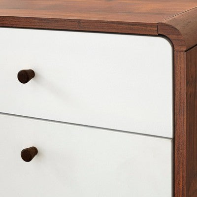  Cassie 2 Drawer File Cabinet White/Walnut - Buylateral