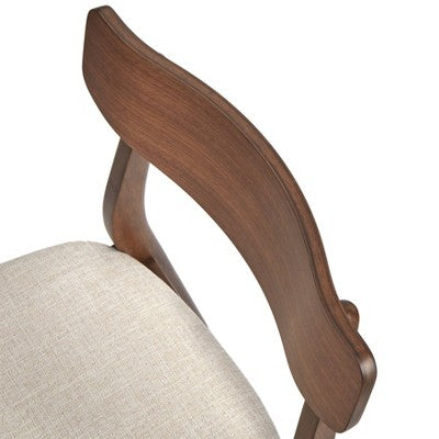  Buylateral Set Of 2 Wave Solid Rubberwood Dining Chairs