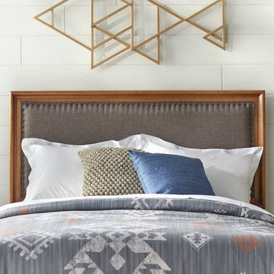  Queen Shaye Upholstered And Rustic Wood Bed - Buylateral