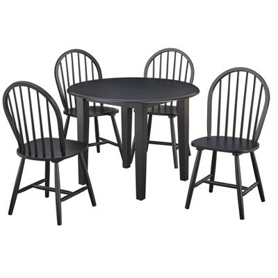  5pc Chadwick Drop Leaf Dining Set With 4 Windsor Chairs - Buylateral