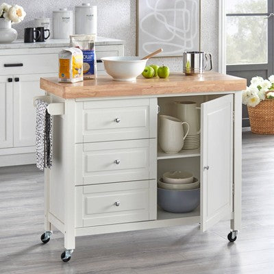  Monterey Kitchen Cart White - Buylateral
